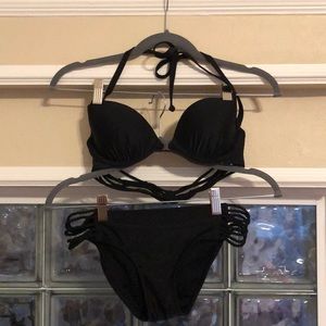 Hollister black 2-piece bikini. Top 34C, bottom S